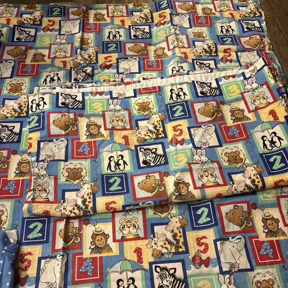 Two by Two Animals Noah's Ark 4 Curtains 42 x 47 Patty Reed Counting‎ Fabric